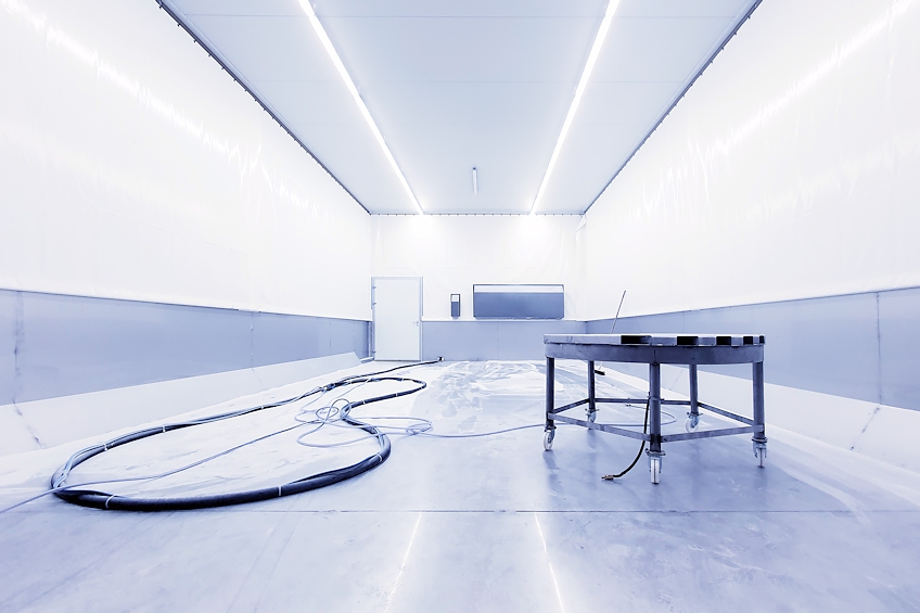 New glass blast installation